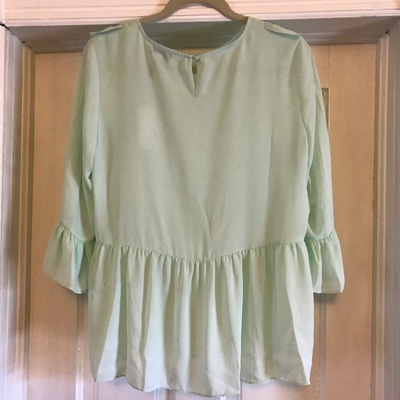 NWT Neiman Marcus Ruffle & Lace Peplum 3/4 sleeve - Picture 2 of 4